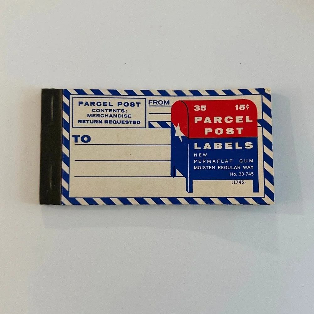 Vintage Parcel Post Labels Book No 33-745 Mailing Shipping Stationery Ephemera